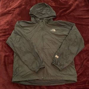 North face green wind breaker